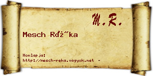 Mesch Réka névjegykártya